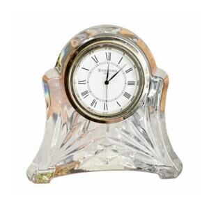 Waterford Abbey Crystal Small Quartz Desk Battery Clock